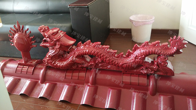 樹(shù)脂瓦二龍戲珠細節圖