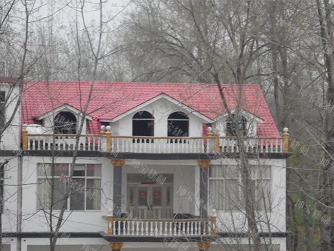 農村自建別墅合成樹(shù)脂瓦屋面